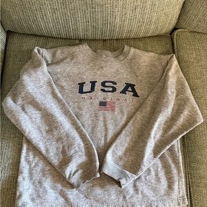 Gray USA Graphic Crewneck Sweatshirt